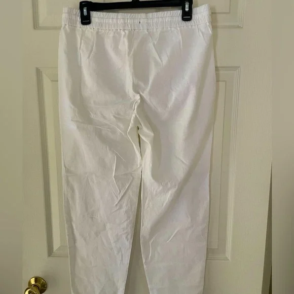 NWT J. Crew Factory White Linen Blend Drawstring Pants Sz 8 - Picture 9 of 16